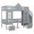Twin-Over-Twin Bunk Bed with Changeable Table, Bunk Bed Turn into Upper Bed and Down Desk -Pink-412141461