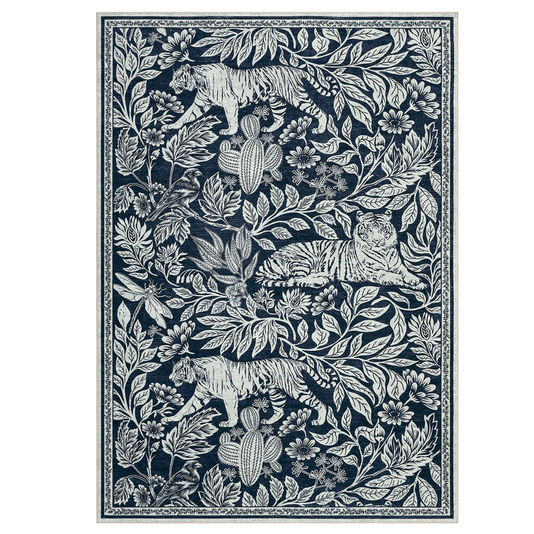 Animal Print Machine Washable Rug for Living Room Indoor Carpet for Home Decor Aesthetic Non-Slip Modern Rug for Bedroom Dining Room Office Nursery Playroom Teen Dorm