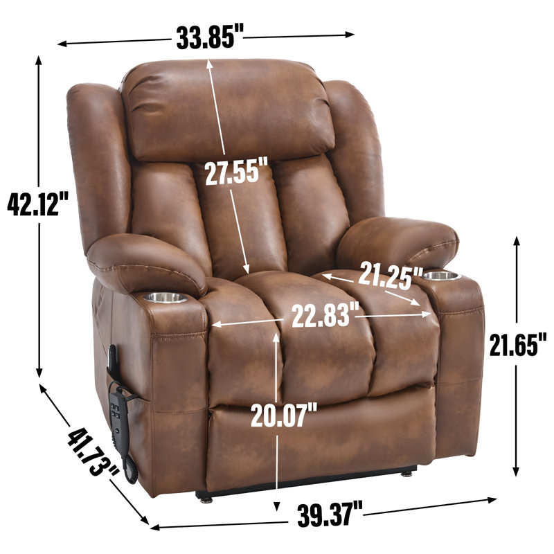 Fauteuil inclinable à deux moteurs Leatherair Infinity, Brun