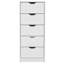 Commode haute 5 tiroirs Basilea, système coulissant - Blanc-1253249726