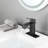 Waterfall Spout Single Handle Bathroom Faucet, Stainless Steel Interior, Matte Black Faucet With And Handle, Steel,-123061694