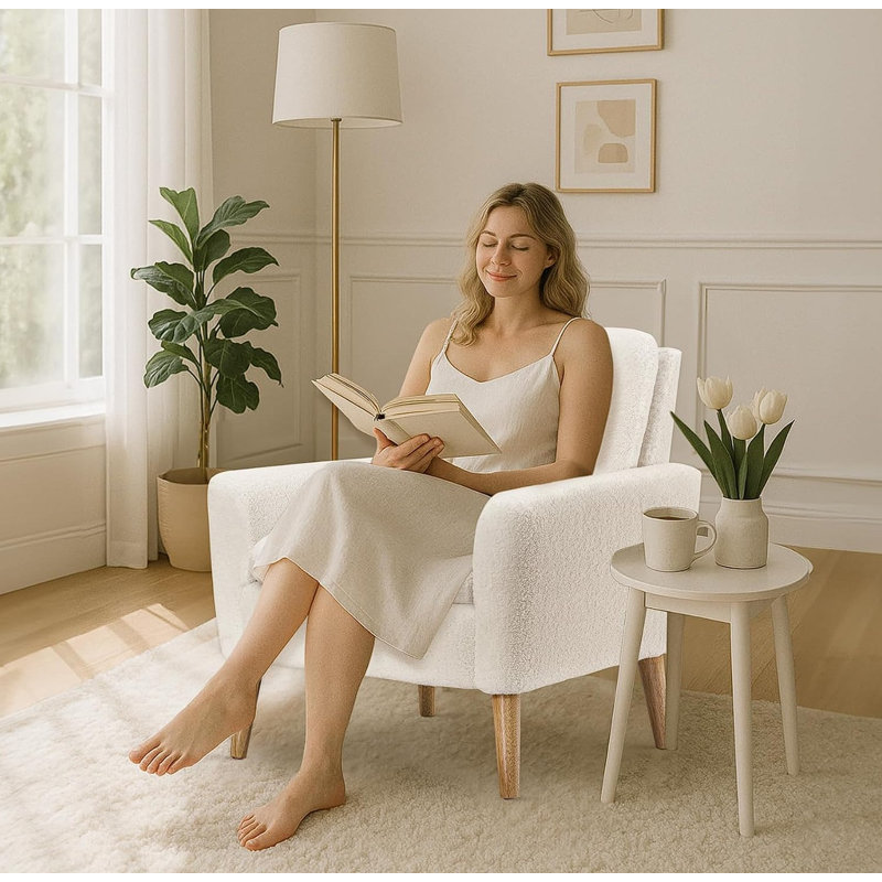 Fauteuil d'appoint rembourré Cristyle, Ourson blanc