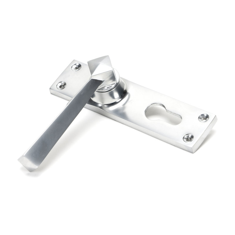 Straight Lock Door Handle, Satin Chrome