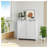Tilted Laundry Hamper with Removable Basket, Hidden Laundry Storage Cabinet, Free-Standing Bathroom Organizer for Home, White