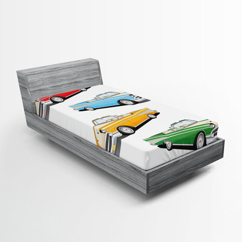 Multicolore Ambesonne, Drap-housse pour lit simple