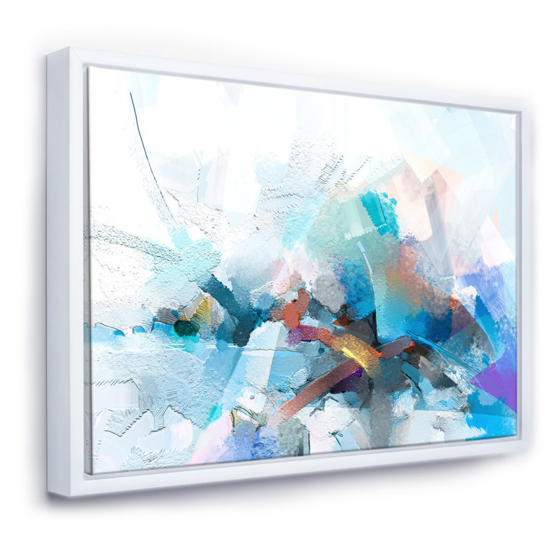Danse abstraite de différentes nuances de bleu I - reproduction d'art sur toile, H 36 po x l 46 po x P 1,5 po