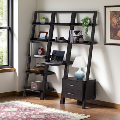 Ensemble de bureau incliné et de tablettes Oxford 3 pièces avec 1 tiroir, H 69,15 po x l 68,85 po x P 13,95 po