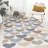Dila Modern Hearts Geometric Machine-Washable Ivory/Blue/Orange Rug-1172625604