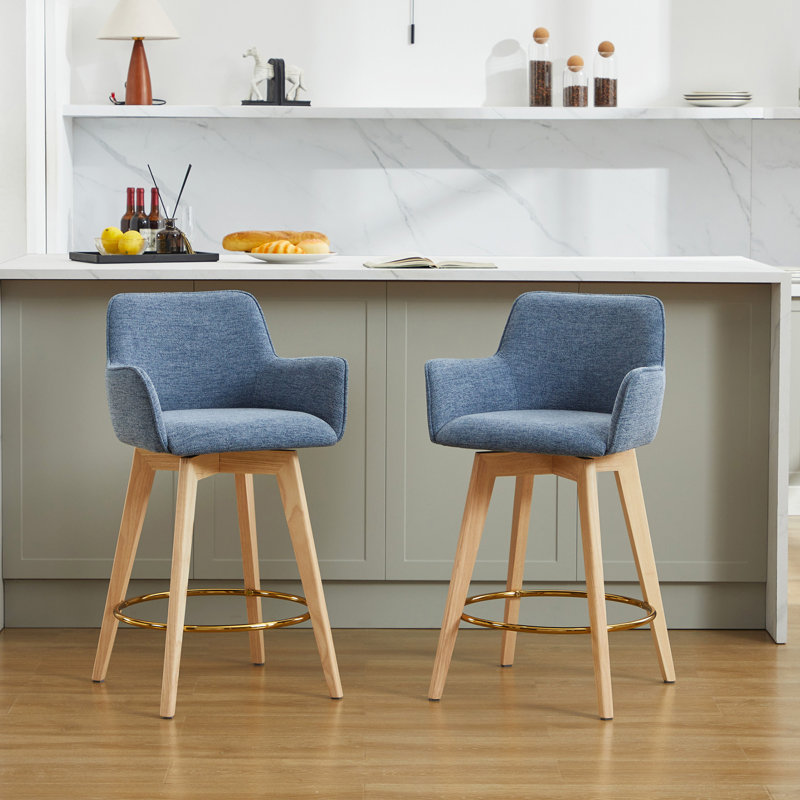 Lovetro 65.5cm Swivel Bar Stool, Blue