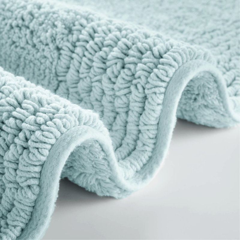 Tapis pour salle de bain réversible 100% coton 24 x 36 po 3000 g / m² - Aspect doux et dense lavable en machine à long terme