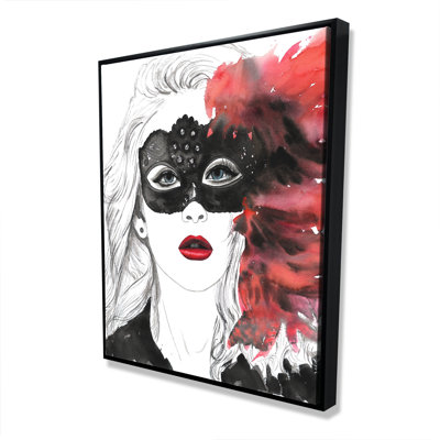 Masked ball - Feathers Livingroom framed canvas for decor