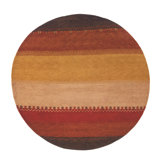 Desert Gabbeh Hand Woven Wool Striped Area Rug