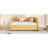 Full Size Daybed With Trundle In Yellow Linen, No Box Spring, Strong And Stable Wood Structure For Relaxation Upholstered Bed Linen Trundle, Space Saving A Limited-837766679