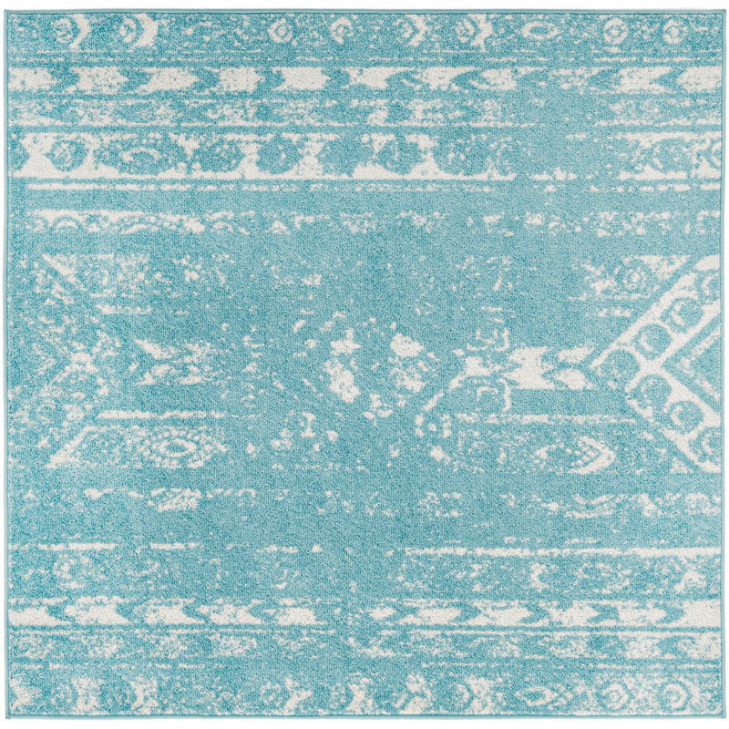 Geometric Indoor Rug, Square 5'3"