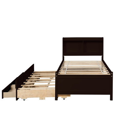 Lark Manor Aideyn Solid Wood Bookcase Bed | Wayfair