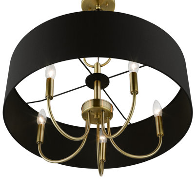 Brunetto 5 - Light Dimmable Drum Chandelier