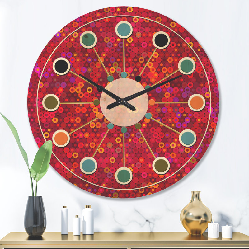 Horloge murale circulaire en bois III, Très grand