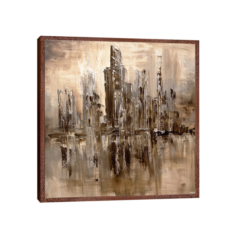 The Colony by Osnat Tzadok - Painting on Canvas, Brown Framed, 45.72 cm H x 45.72 cm W
