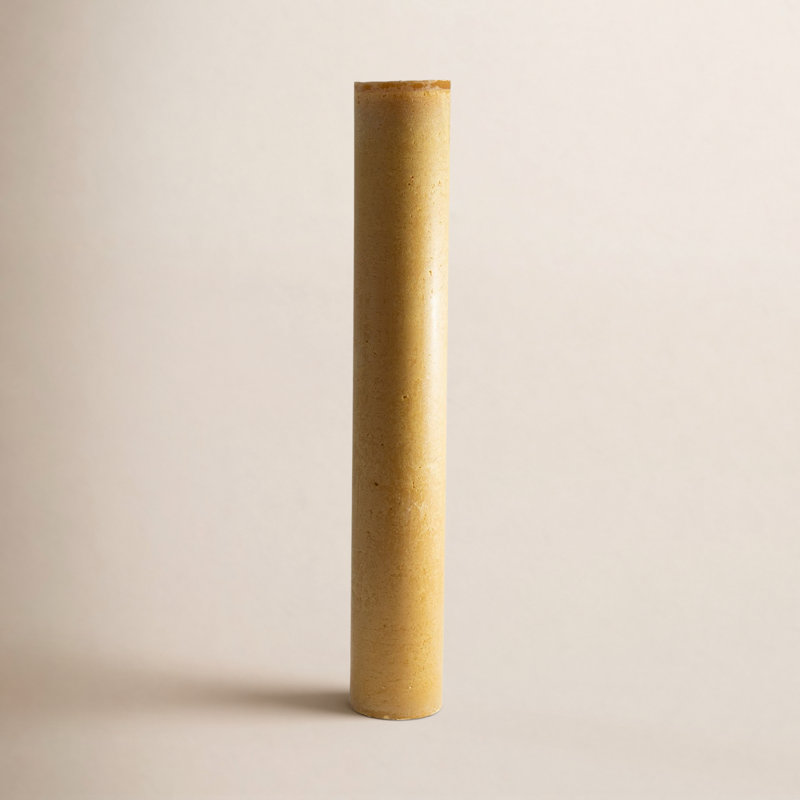 Bougie cylindrique sans parfum, H 24 po x l 4 po x P 4 po, Chamois