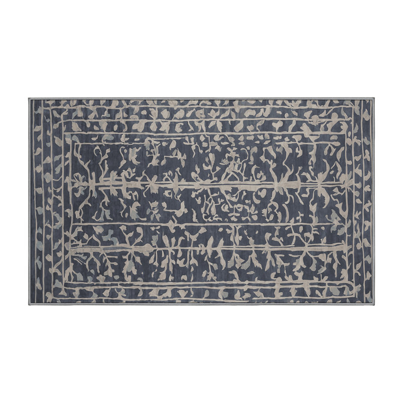 Tapis gris lavable à la machine, Rectangle 8 pi x 10 pi