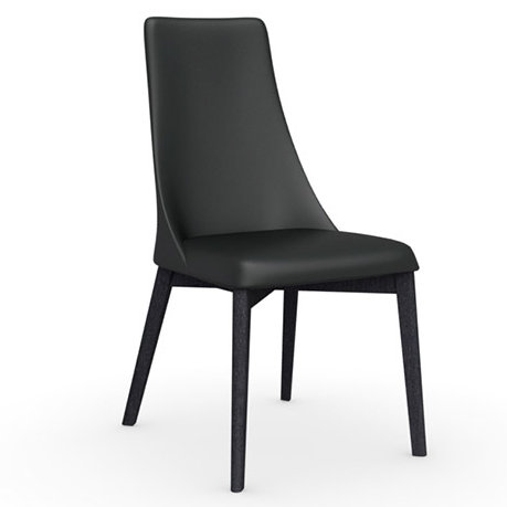 Etoile Upholstered Dining Chair with Wooden Legs, Graphite, Taupe