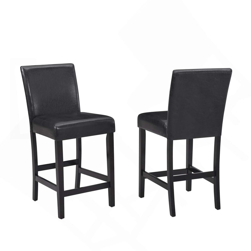 Ensemble de salle à manger à hauteur de comptoir 5 pièces, table carrée en faux marbre avec 4 chaises capitonnées