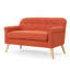 Moderne deux en orange, avec des accoudoirs subtils et un capitonnage à boutons, revêtement en tissu, pieds brun bouleau, assemblage simple requis, revêtement charmant brun, P 30,1 po x l 48,84 po, H 30,87 po, orange