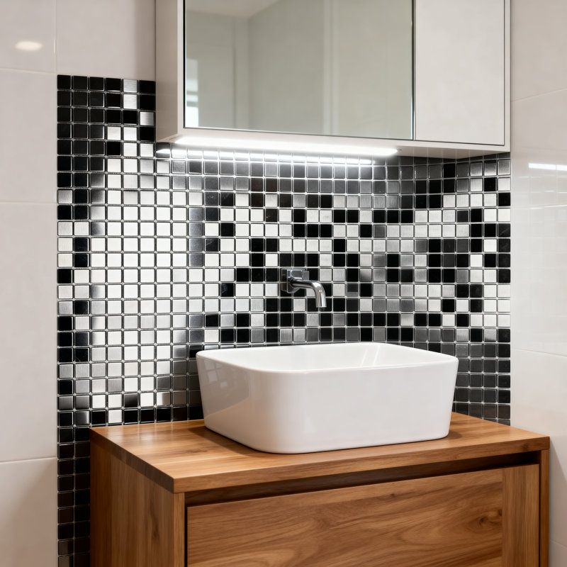 Carreau de mosaïque en métal Enchanted 1 po x 1 po