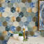 Carreau de porcelaine aspect pierre 8,63 "x 9,88" Dorne Hex