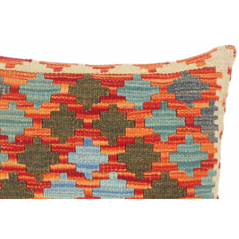Housse et insert de coussin carré en laine tissé à la main