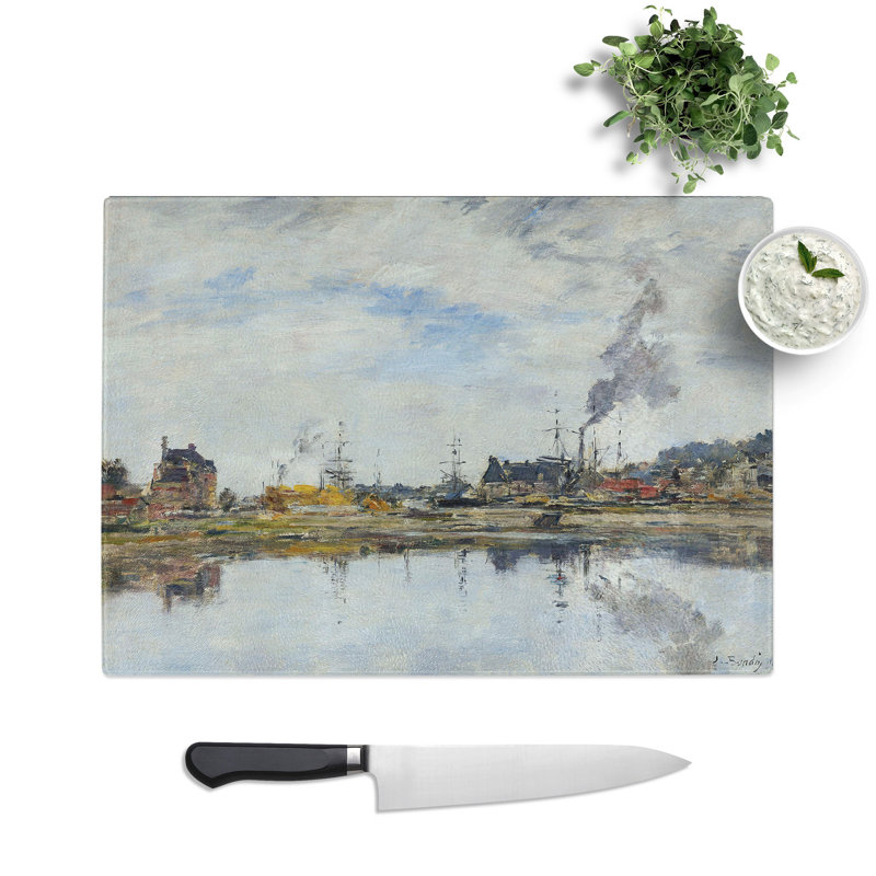 The Harbour by Eugene Boudin Chopping Board, 28.5cm W x 39cm L