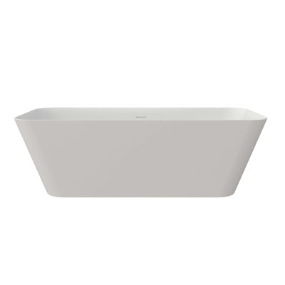 67 Inch Solid Surface Soaking Bathtub - Deep Soak Freestanding Tub