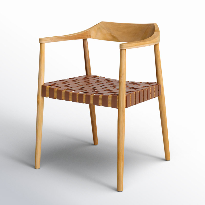 Fauteuil d'appoint Noreen, Naturel, Cuir véritable miel clair