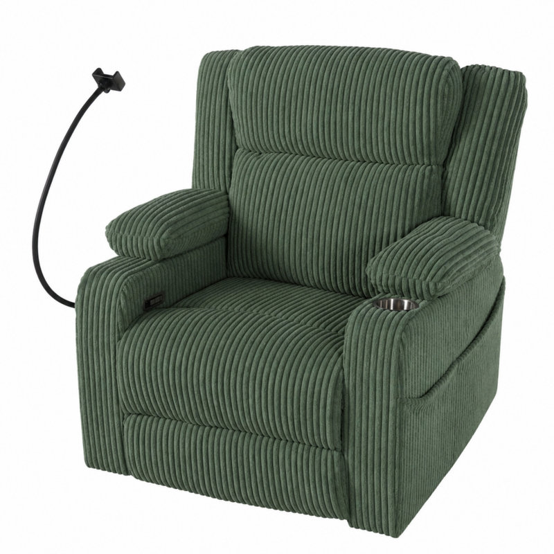 Fauteuil inclinable électrique avec chaleur et massage, Vert