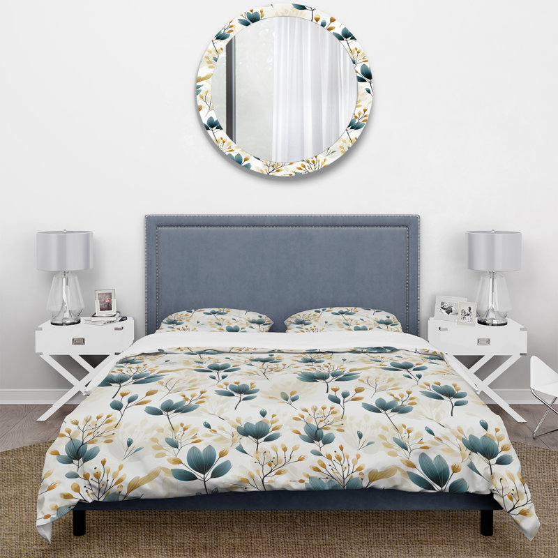 Ensemble de housse de couette Minimalist Botanics II, Housse de couette pour grand lit et 2 taies décor