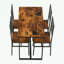 Ensemble de table de salle à manger 5 pièces avec table rectangulaire et 4 chaises à dossier en échelle