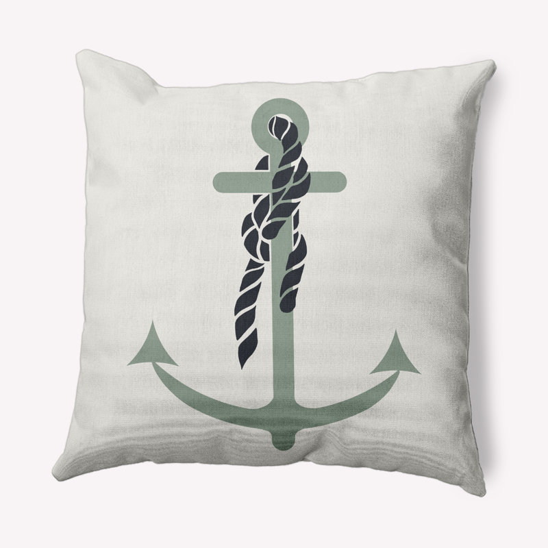 Nautical Nights Nautical Nights Graphic Print Throw Pillow, Sage, 16" x 16"