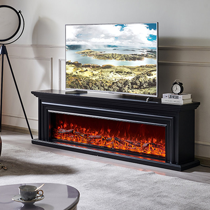 Meuble télé simulé, Noir, noir, noir, noir, 70.87"