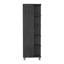 Armoire de coin, cinq tablettes ouvertes, une porte, finition chêne fumé-32140795