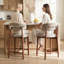Ensemble de tabourets de bar en bois massif de 2,25 po de couleur kaki de hauteur comptoir, fabriqué en bois massif et en tissu, idéal pour les îlots de cuisine et les bars à domicile-461354988-461354977