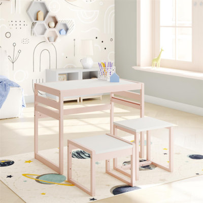 Signy Kids Table and 2 Chairs Set with Adjustable Heights by Max & Finn