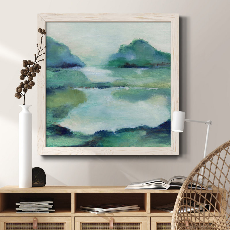 Golden Perfume II - peinture sur toile encadrée, H 34,5 po x l 34,5 po x P 1 po, Cadre blanc