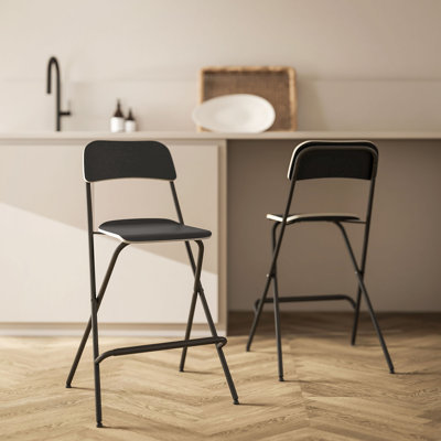 Ensemble de 2 tabourets pliables avec repose-pieds
