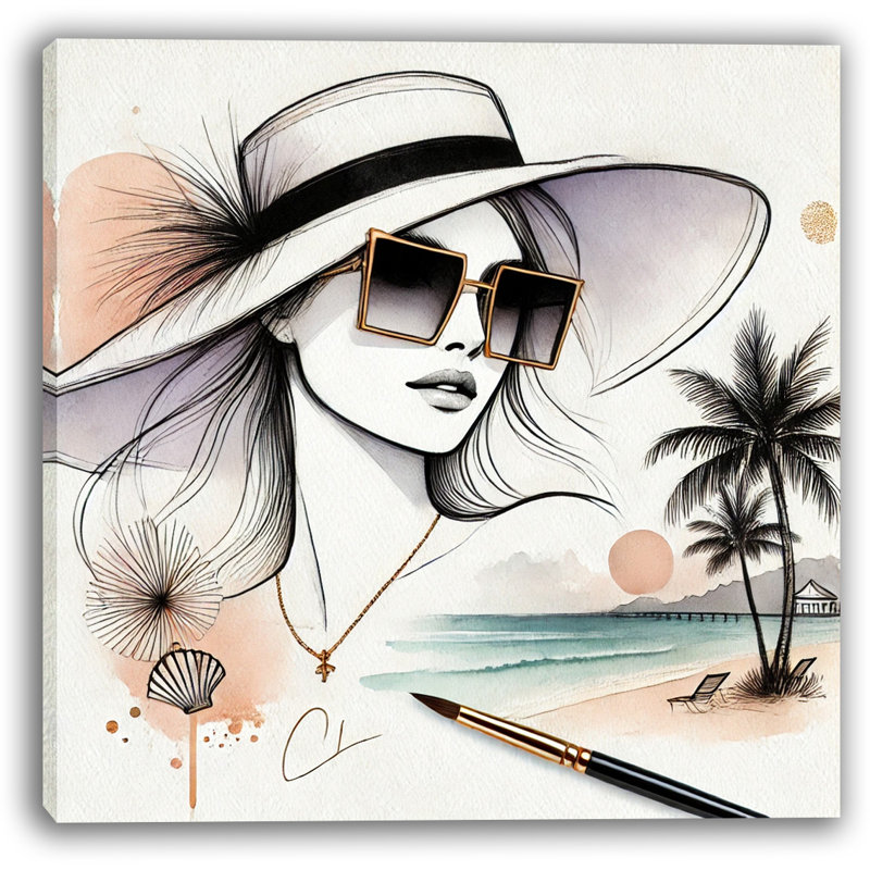 «Tropical Escape with Chic Style», impression sur toile, H 30 po x l 30 po