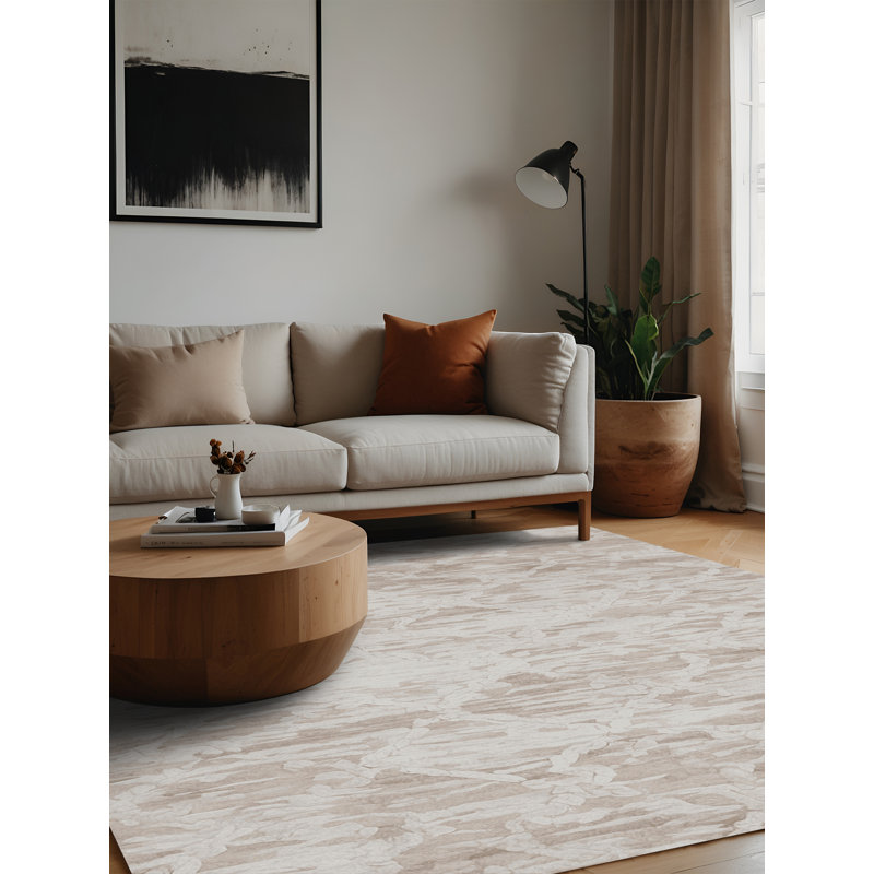Tapis gris lavable à la machine, Carré 5 pi
