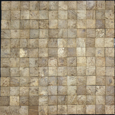 0.94" x 0.94" Coconut Grid Mosaic Tile