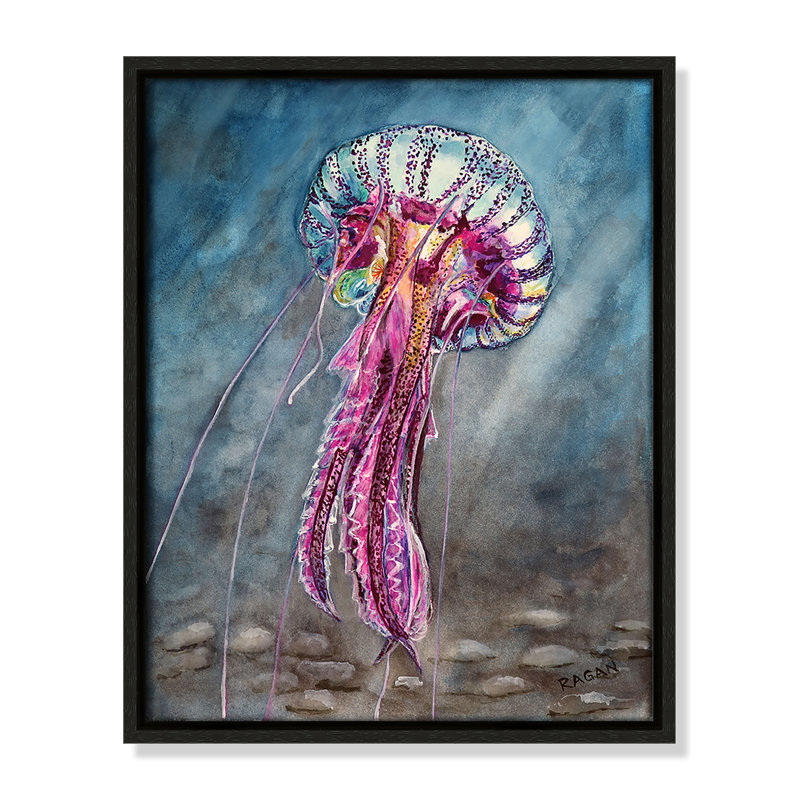 Imprimé «Jelly Fish» par Mike Ragan pour , Espresso, H 15,5 po x l 12,5 po