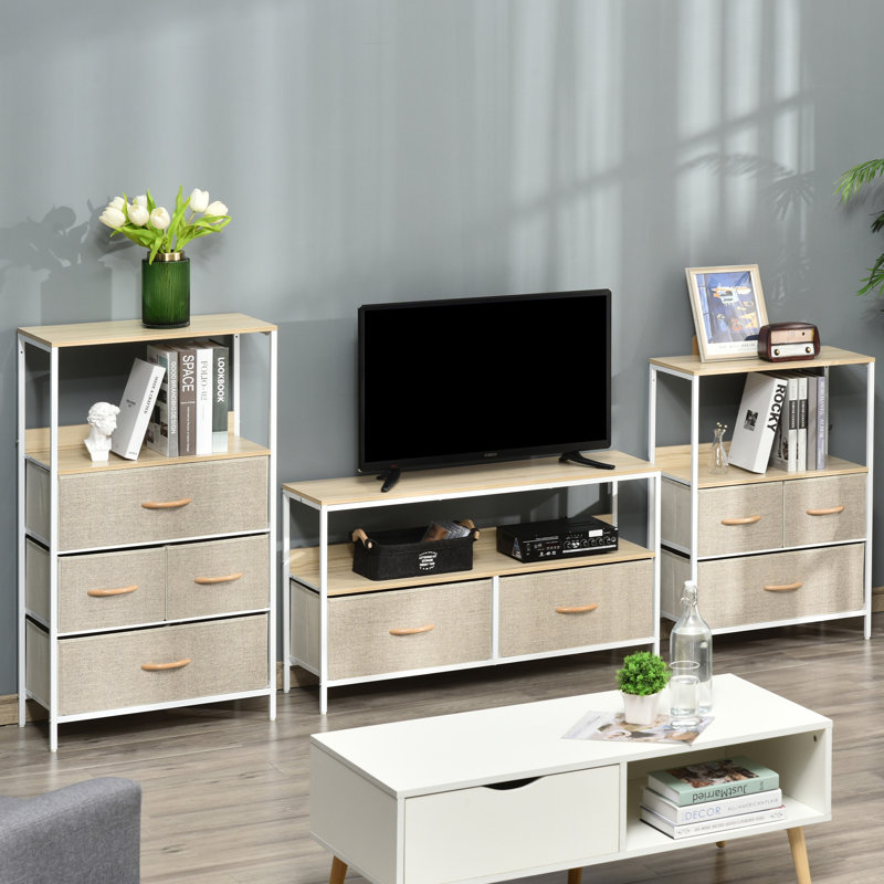 Friese TV Stand for TVs up to 48", Maple/White