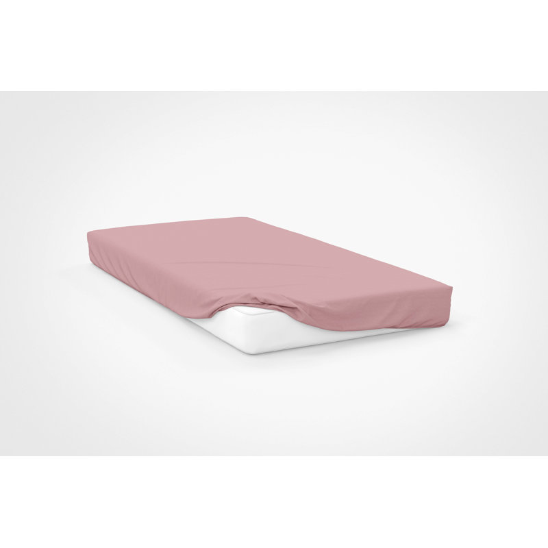 Sateen Fitted Sheet, Double (4'6), Blush