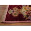 Tapis art déco rouge floral 8 x 10